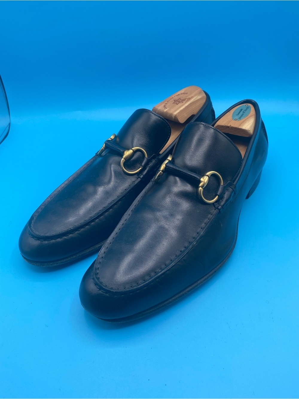 Gucci Black Leather Horsebit Loafers with Gold Hardware​ - Picture 4 of 6